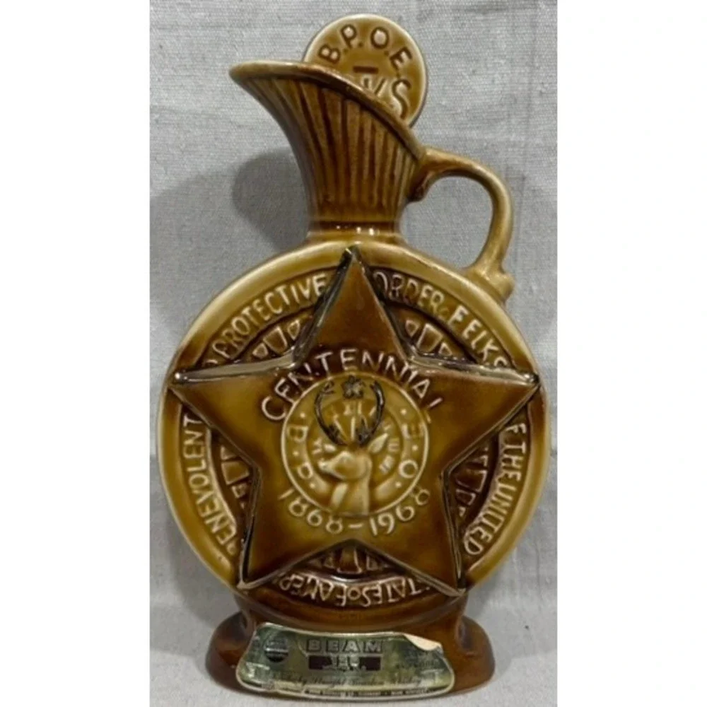 Vintage 1968 Jim Beam Elks Centennial Decanter BPOE Regal China Empty Bottle